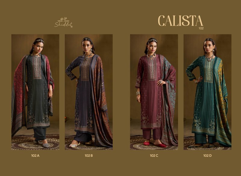 Calista 102 By Shiddat Viscose Pashmina Dress Material